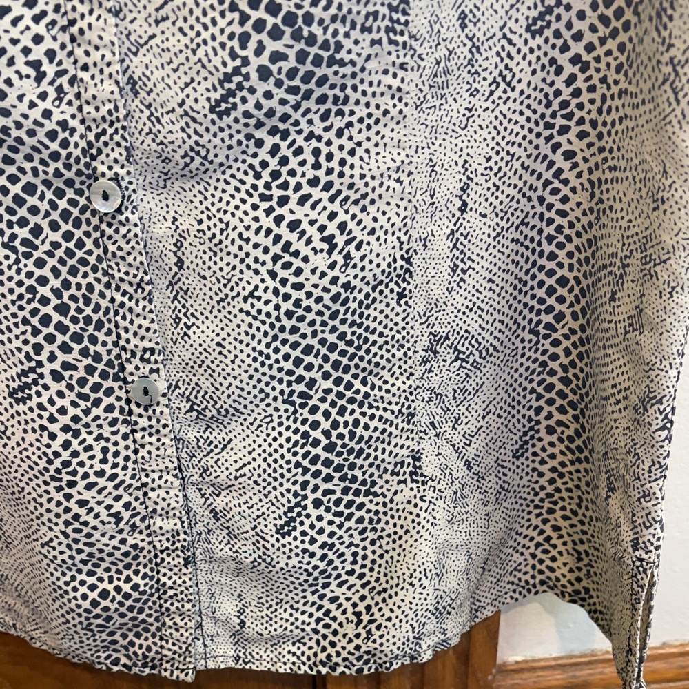 Robbie Bee Vintage Silk Snake-Print Button Down Top Animal Print Y2K - Picture 7 of 10